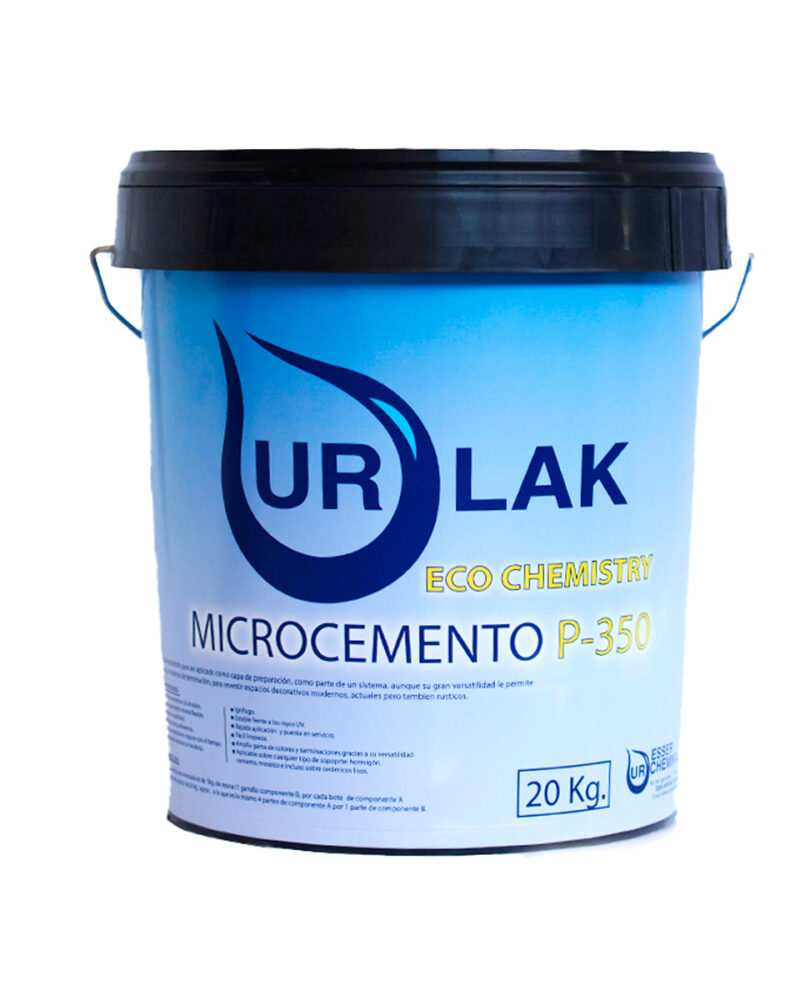 Envase de plástico de 20 kg con tapa negra de Microcemento Urlak P-350
